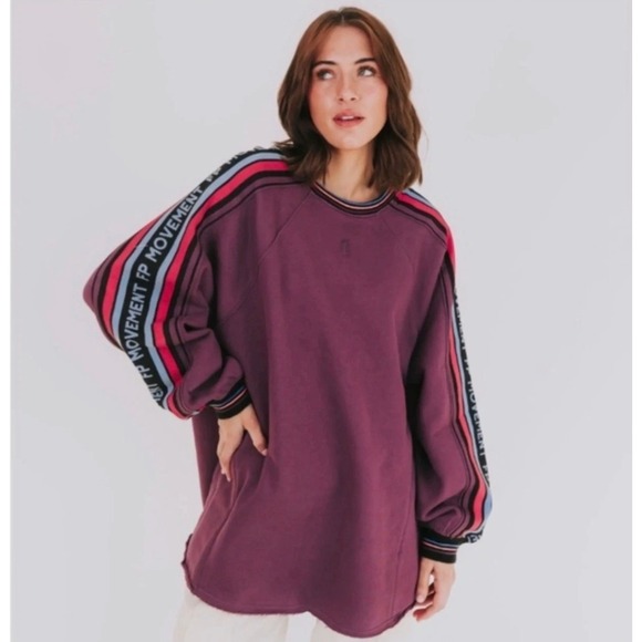 Free People Movement Tops - Free People Movement Birdie Sweatshirt Womens L Purple FP Movement Pockets